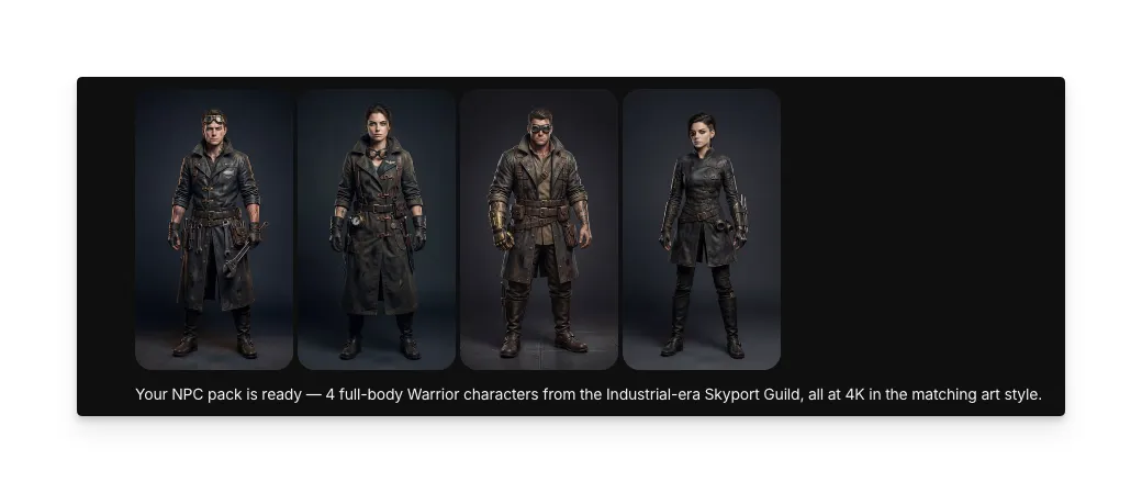 Complete NPC portrait pack showing six distinct characters in a consistent art style