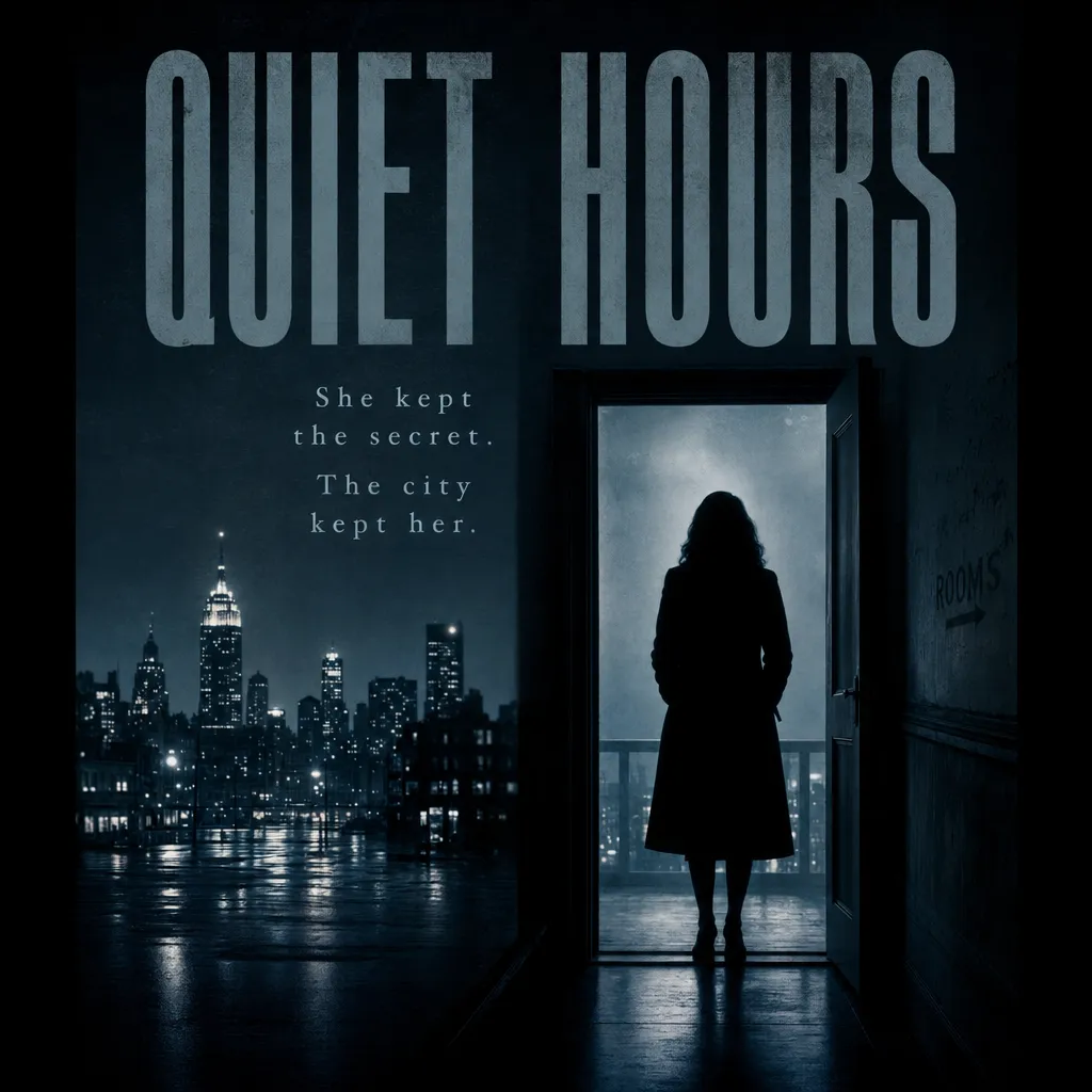 ChatGPT Images 2.0 text-heavy movie poster output: neo-noir poster for a film called Quiet Hours with title and tagline typography