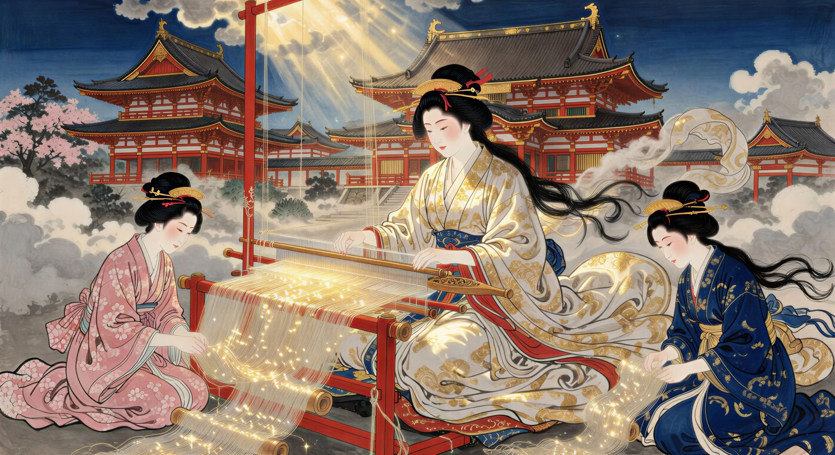 Amaterasu at the heavenly loom