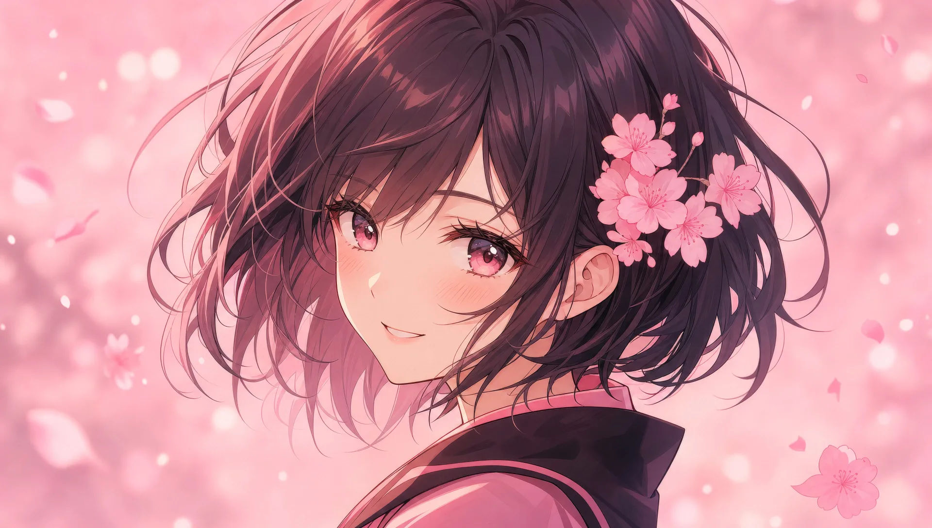 Sakura-petal backdrop crop