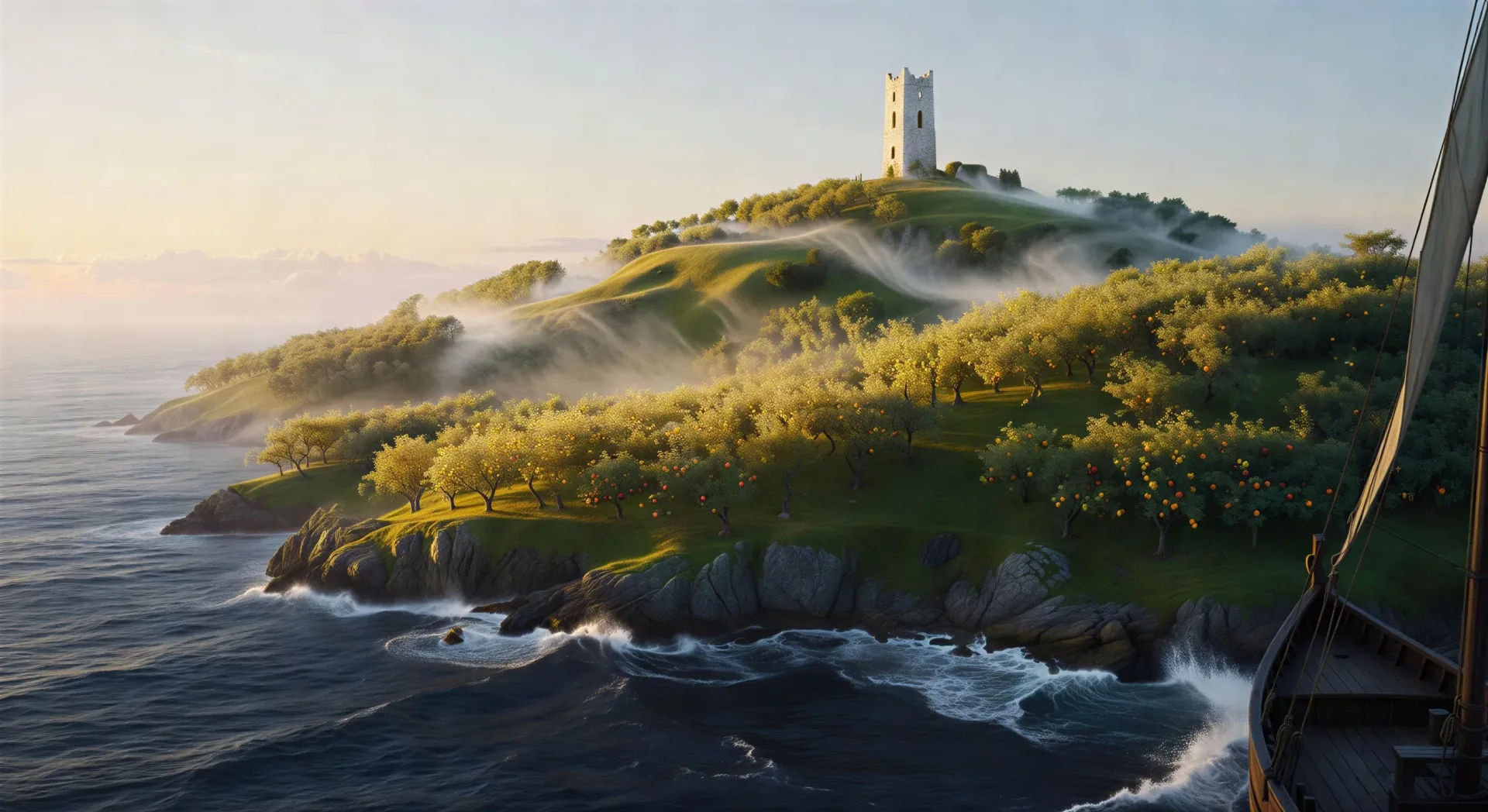 Avalon rising from the mist