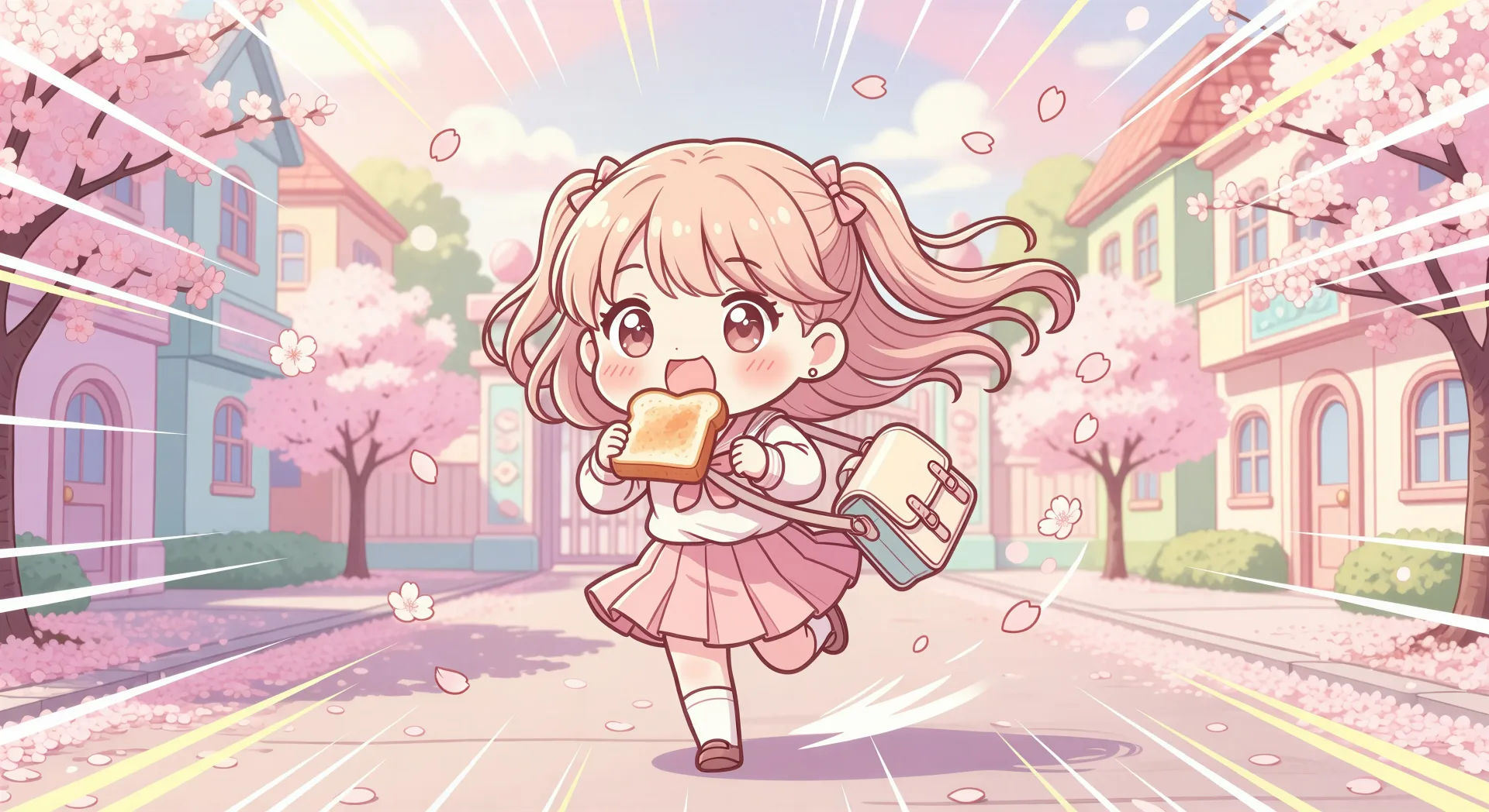 Chibi school-day morning panel