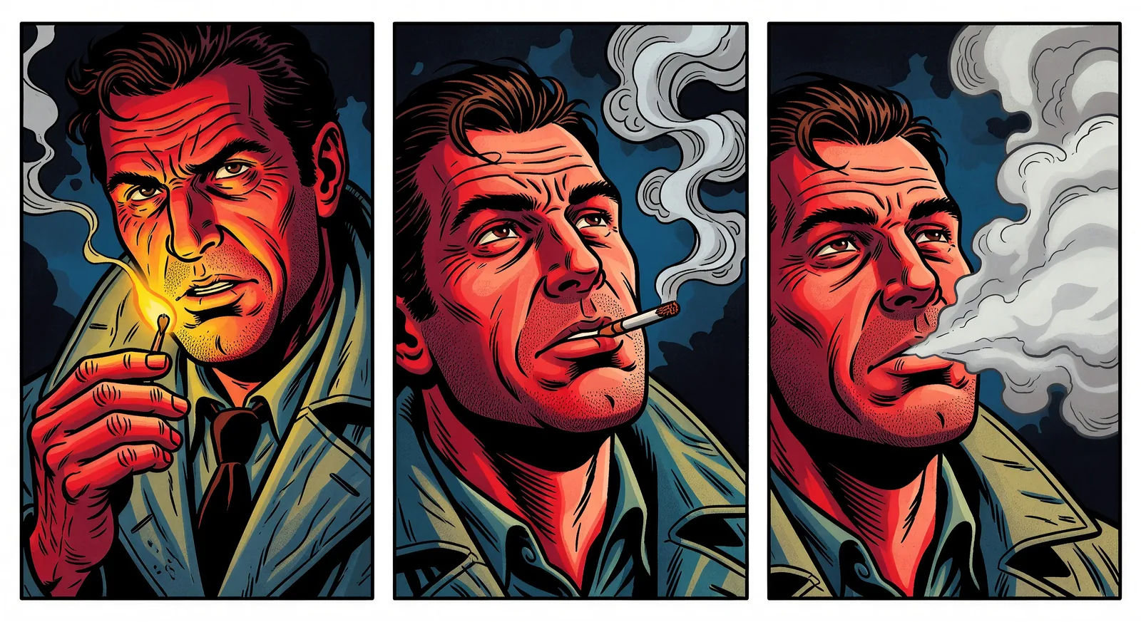 Decompressed three-panel beat