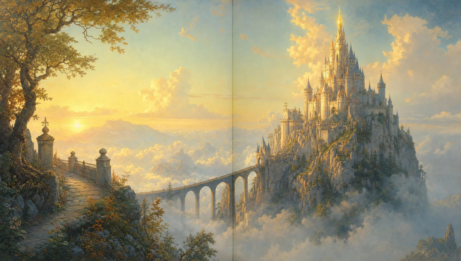 A castle on a misty crag