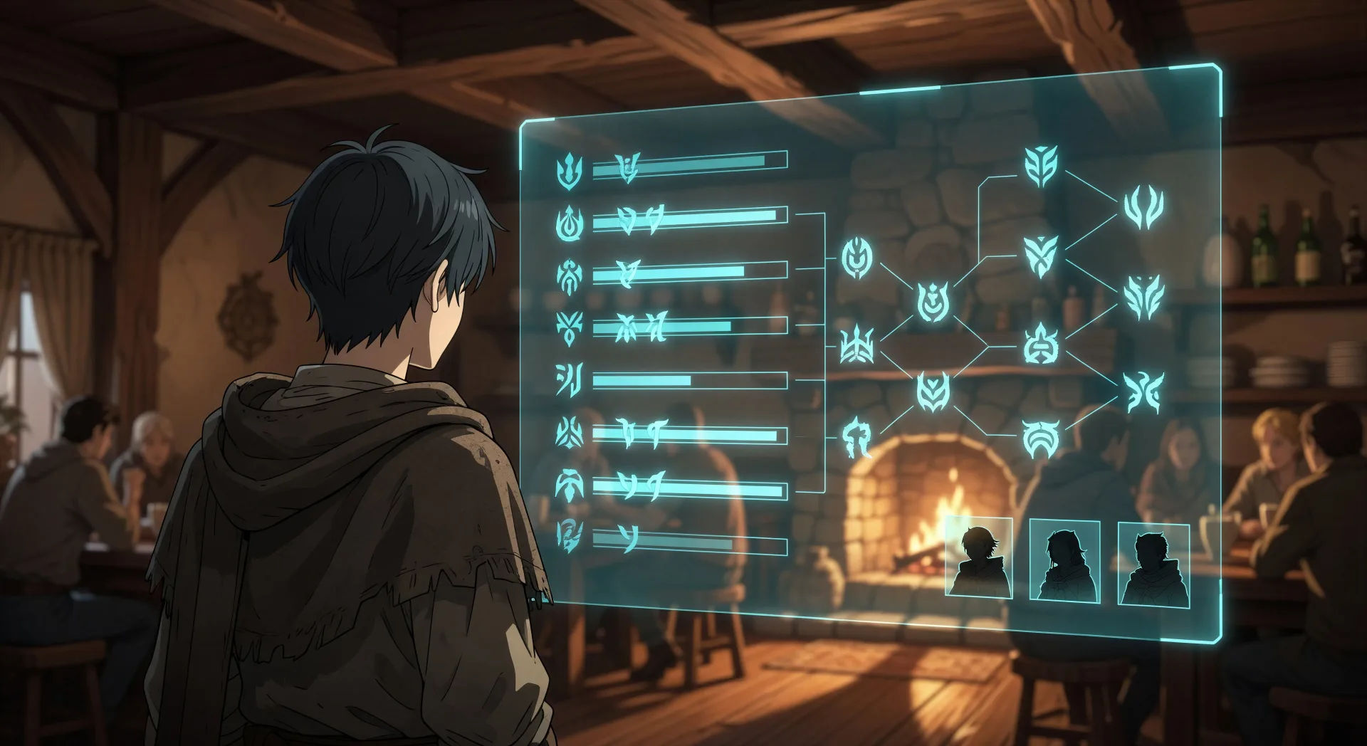 Status screen reveal