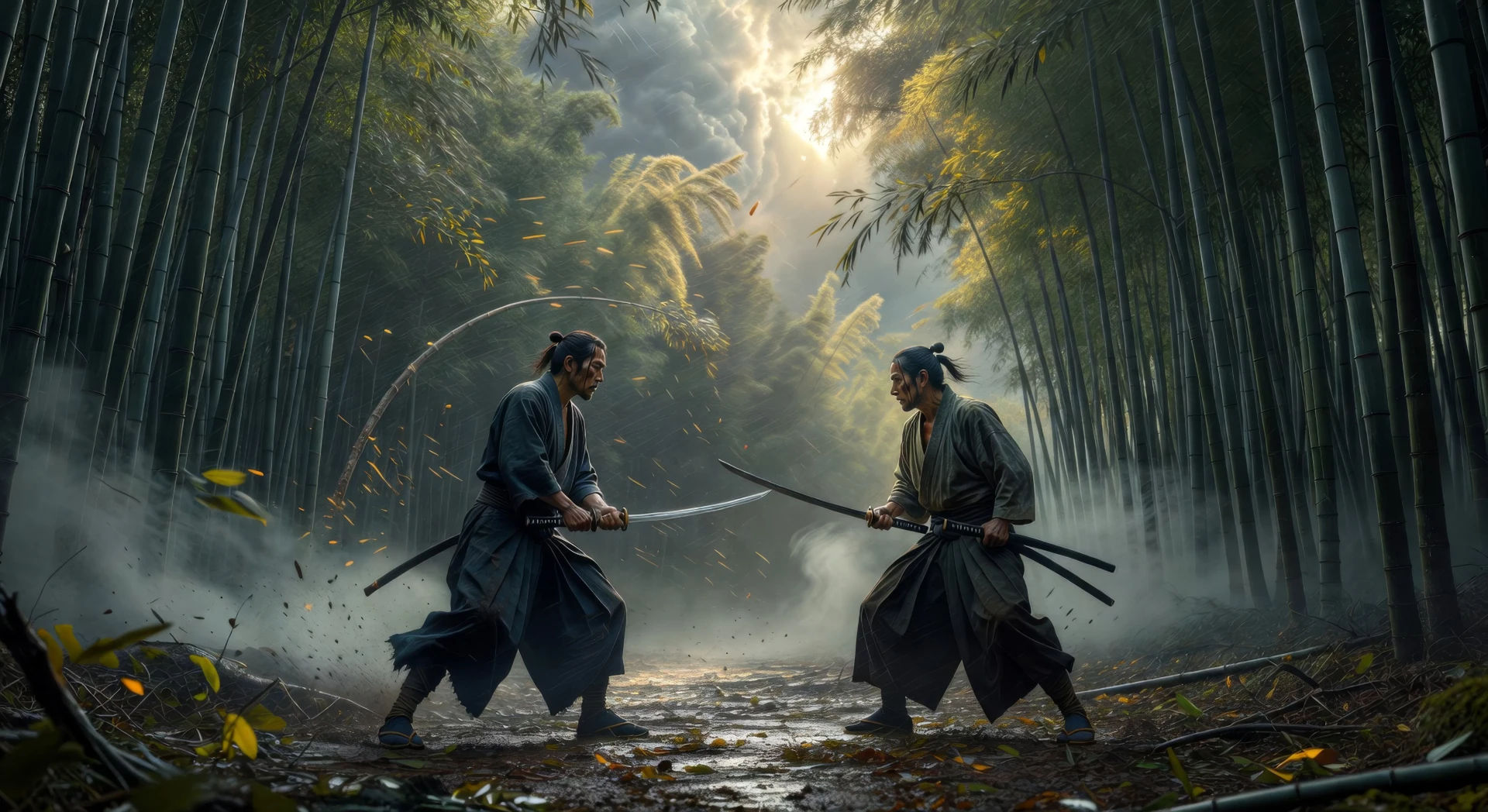 Bamboo grove duel at first light