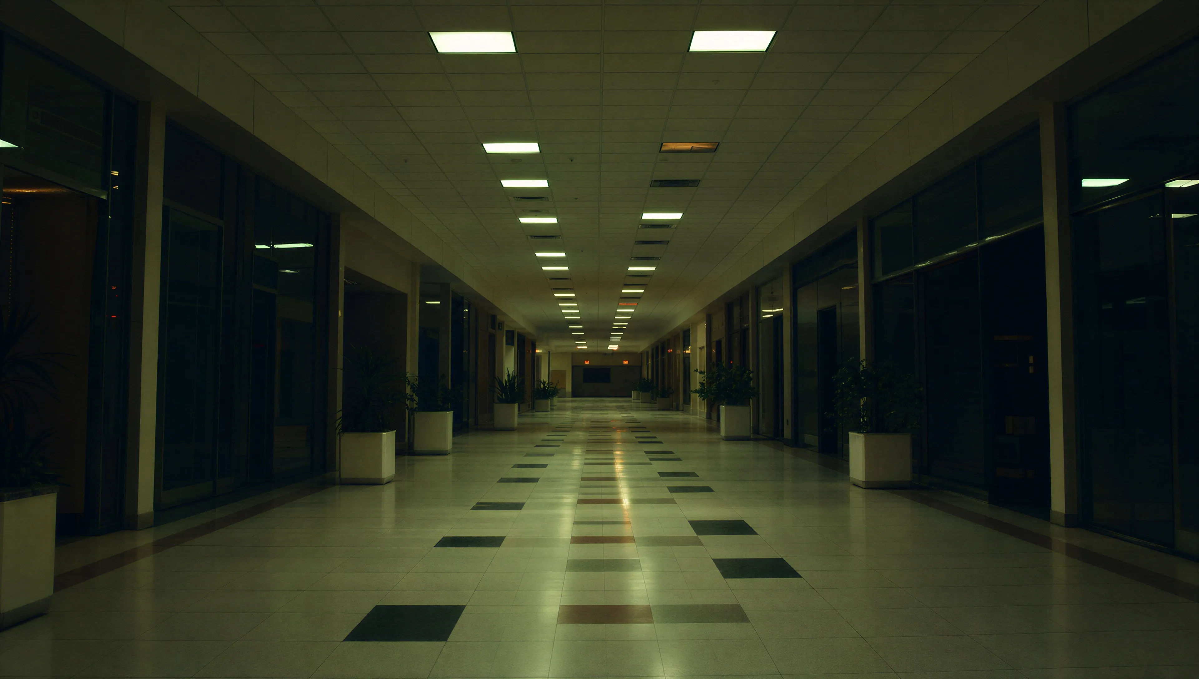 Empty shopping mall at 3am