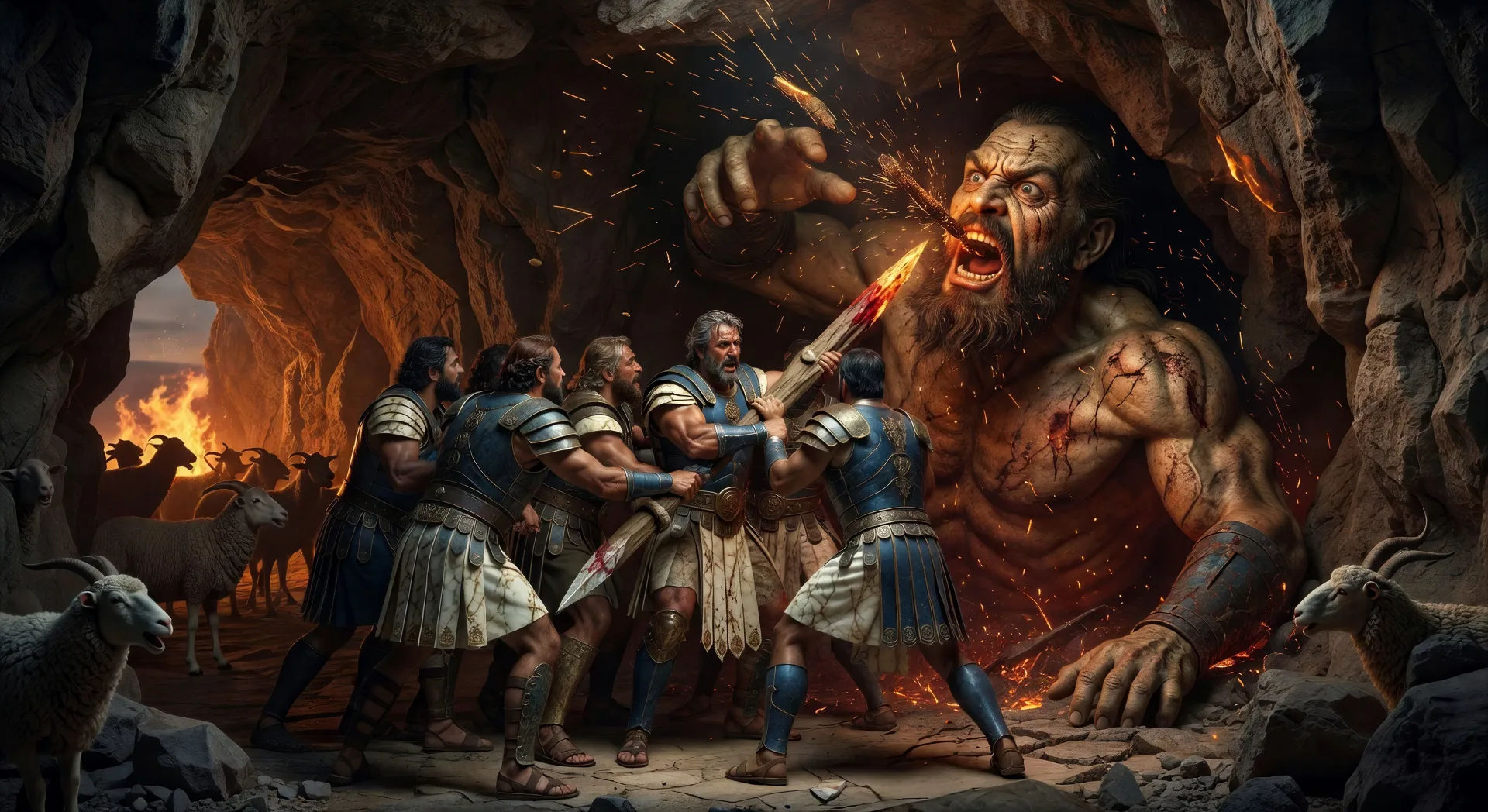 Odysseus blinds the Cyclops