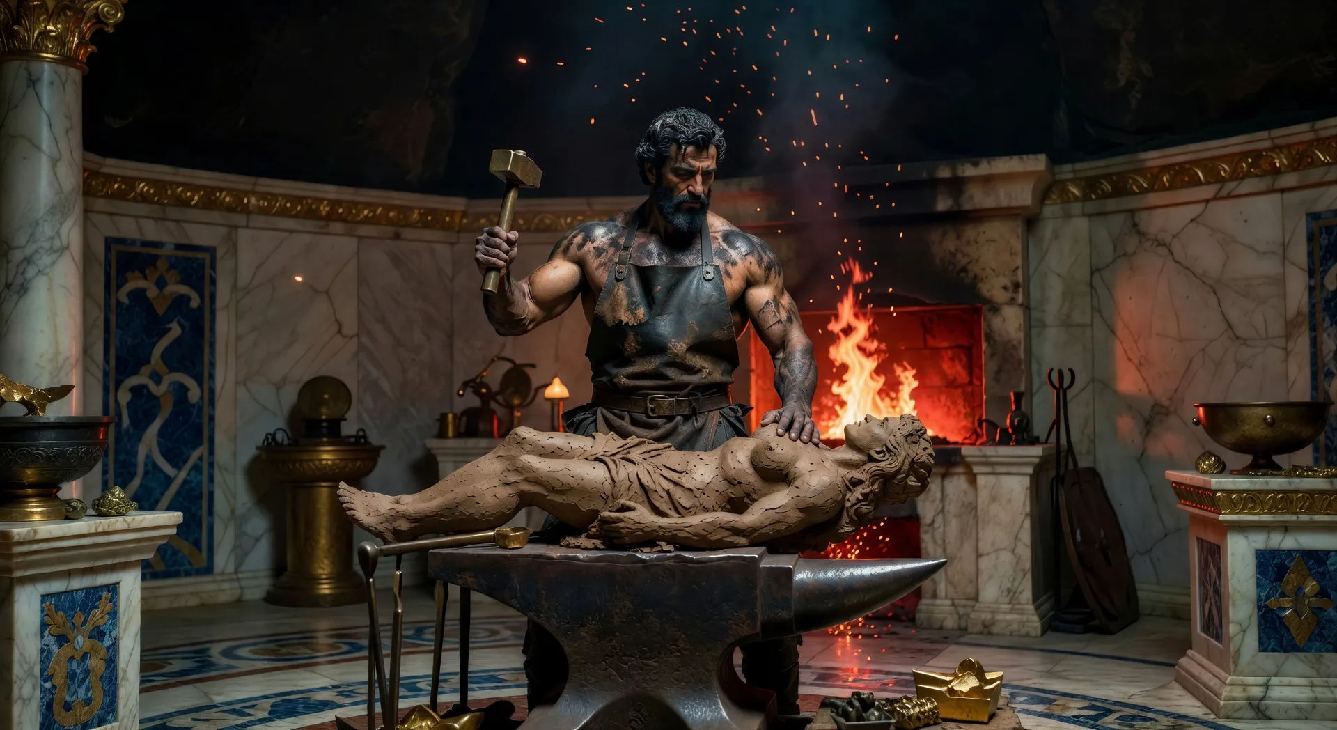 Hephaestus shapes Pandora