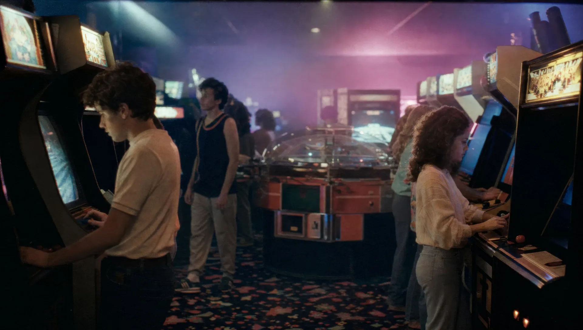 A glowing 80s arcade