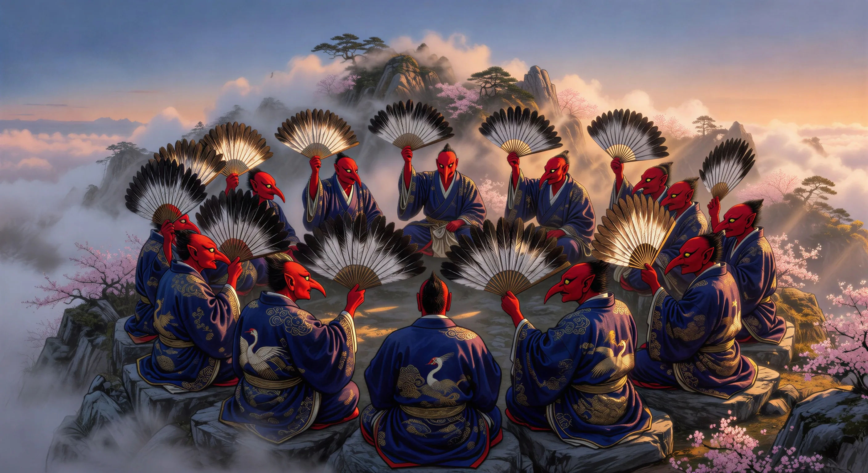 Tengu council on the peak