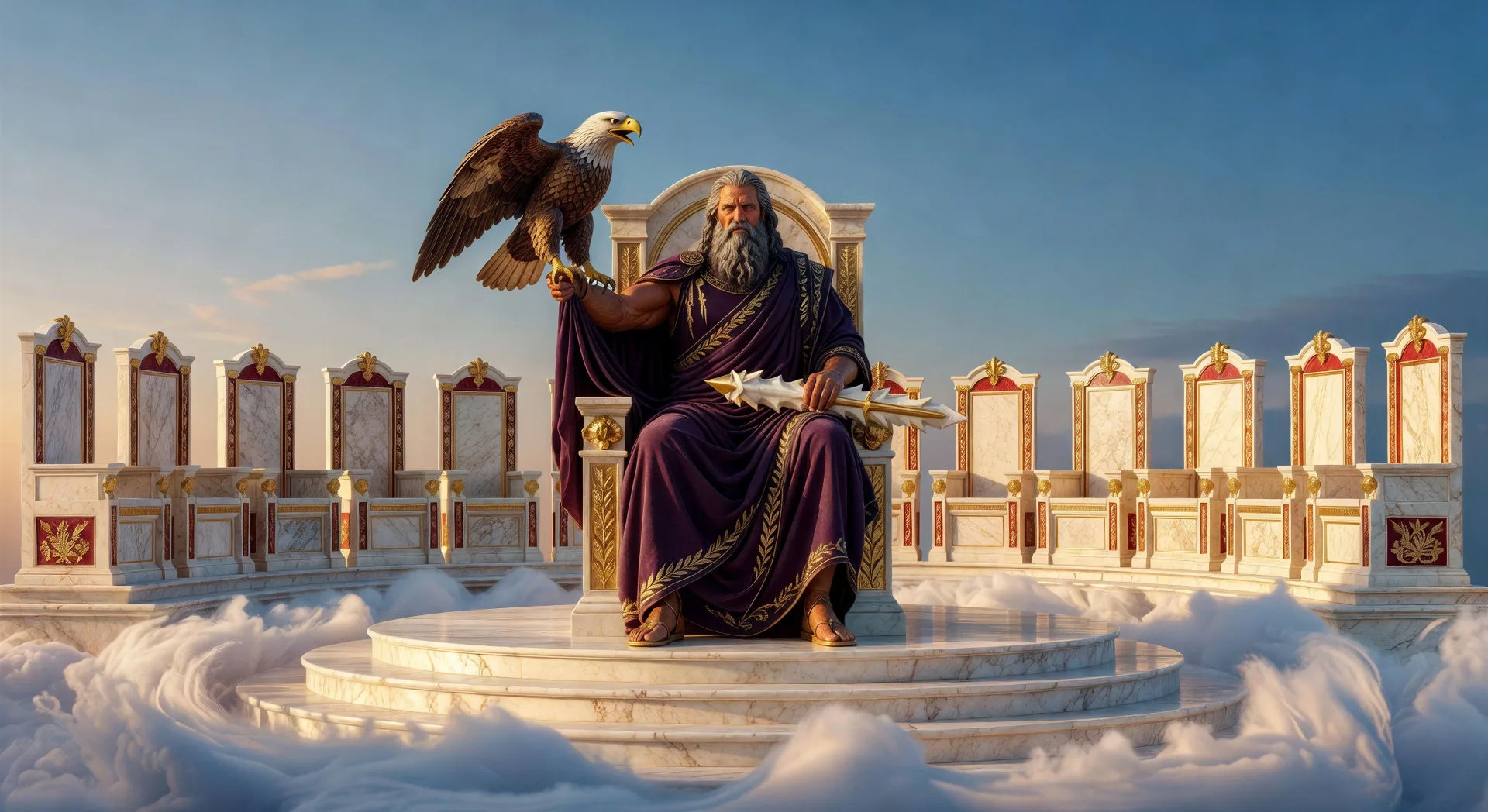 Zeus on the throne of Olympus